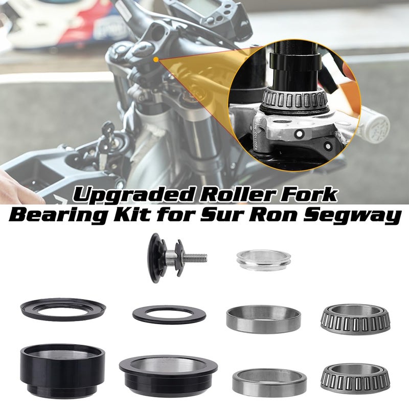 URLWALL Upgraded Roller Fork Bearing Kit for Sur Ron Light Bee X/S Segway X160 X260, Upgraded Pivot Bearing Assembly OEM Motorcycle Headle Bearings Spacer Replacement Set (Headset Fork Bearing Kit) - Image 2